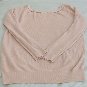 Sezane brigitte braided neck cotton wool sweater L